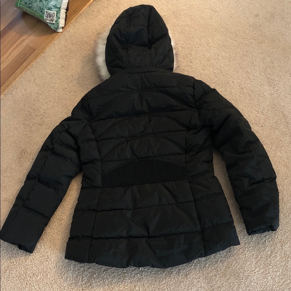 Nautica Women's Black Puffer Coat with Faux Fur Trim - Picture 7 of 8